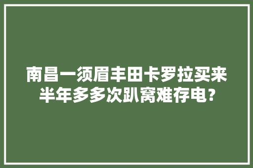 南昌一须眉丰田卡罗拉买来半年多多次趴窝难存电？
