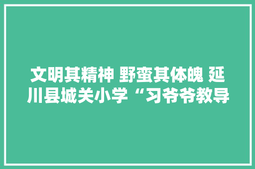 文明其精神 野蛮其体魄 延川县城关小学“习爷爷教导记心间”主题教诲活动纪实