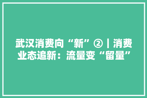 武汉消费向“新”②｜消费业态追新：流量变“留量”的“武汉法宝”,电商线下培训机构。