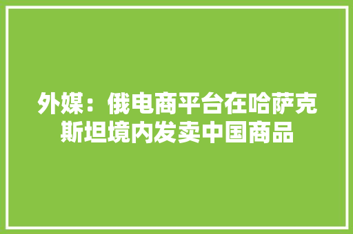 外媒：俄电商平台在哈萨克斯坦境内发卖中国商品