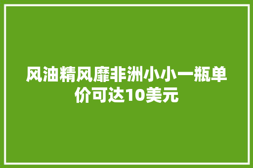 风油精风靡非洲小小一瓶单价可达10美元,非洲有哪些国家。