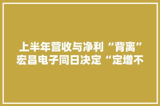 上半年营收与净利“背离”宏昌电子同日决定“定增不调价”
