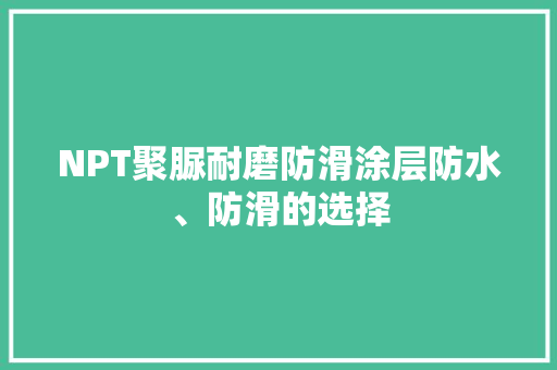 NPT聚脲耐磨防滑涂层防水、防滑的选择
