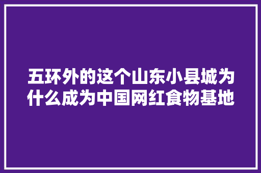 五环外的这个山东小县城为什么成为中国网红食物基地？