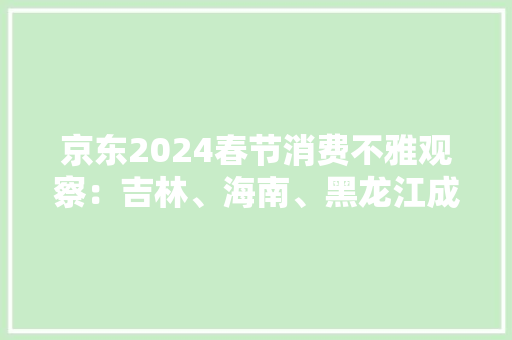 京东2024春节消费不雅观察：吉林、海南、黑龙江成为消费增长TOP3省份