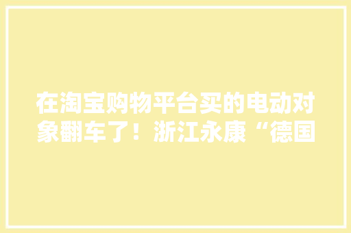 在淘宝购物平台买的电动对象翻车了！浙江永康“德国科麦斯”