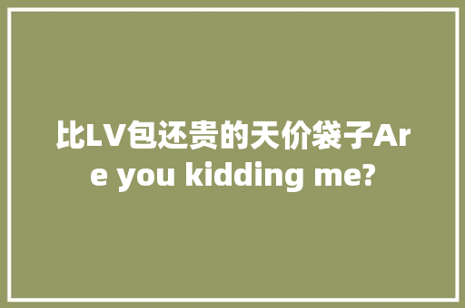 比LV包还贵的天价袋子Are you kidding me?,塑料袋能放微波炉加热吗。