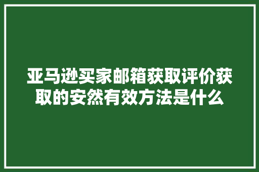 亚马逊买家邮箱获取评价获取的安然有效方法是什么
