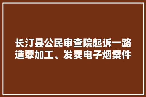 长汀县公民审查院起诉一路造孽加工、发卖电子烟案件