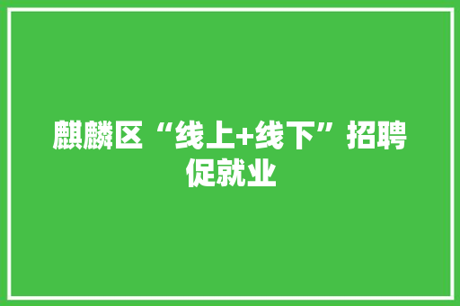 麒麟区“线上+线下”招聘促就业