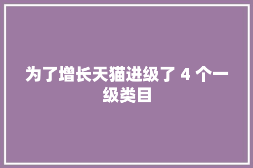 为了增长天猫进级了 4 个一级类目