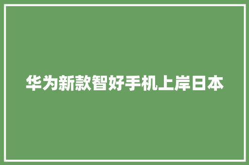华为新款智好手机上岸日本