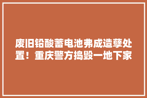 废旧铅酸蓄电池弗成造孽处置！重庆警方捣毁一地下家当链