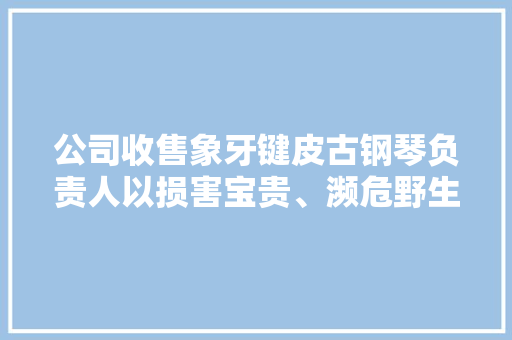 公司收售象牙键皮古钢琴负责人以损害宝贵、濒危野生动物罪获刑