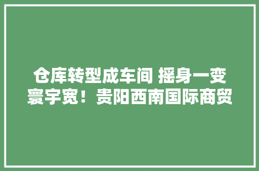 仓库转型成车间 摇身一变寰宇宽！贵阳西南国际商贸城仓储物流园成为贵州窗帘加工厂商集聚高地
