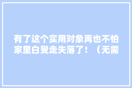 有了这个实用对象再也不怕家里白叟走失落了！（无需连接手机）