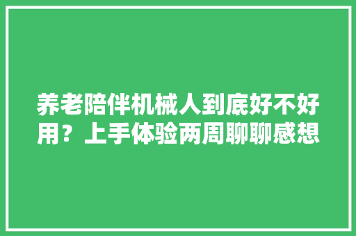 养老陪伴机械人到底好不好用？上手体验两周聊聊感想沾染
