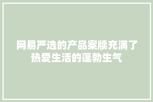 网易严选的产品案牍充满了热爱生活的蓬勃生气