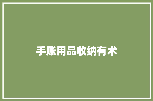 手账用品收纳有术