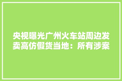 央视曝光广州火车站周边发卖高仿假货当地：所有涉案档口已被查封