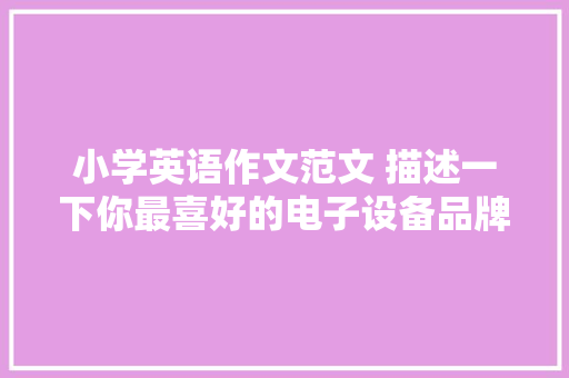 小学英语作文范文 描述一下你最喜好的电子设备品牌。
