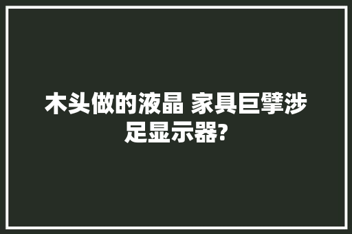 木头做的液晶 家具巨擘涉足显示器?