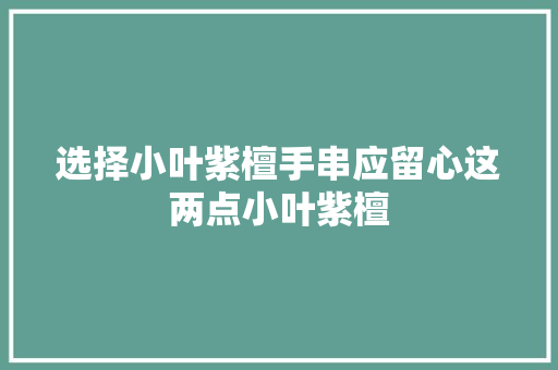 选择小叶紫檀手串应留心这两点小叶紫檀