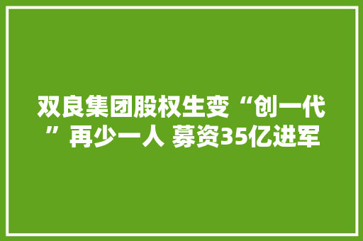 双良集团股权生变“创一代”再少一人 募资35亿进军光伏家当