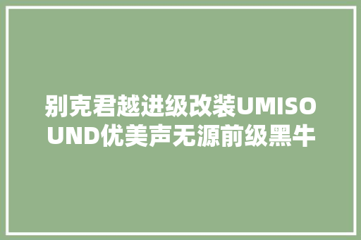 别克君越进级改装UMISOUND优美声无源前级黑牛