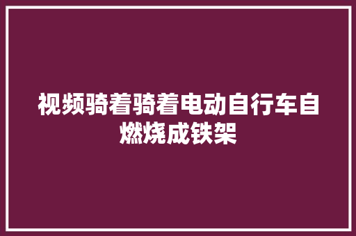 视频骑着骑着电动自行车自燃烧成铁架