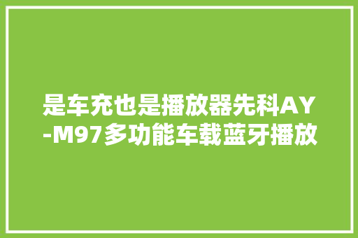是车充也是播放器先科AY-M97多功能车载蓝牙播放器评测