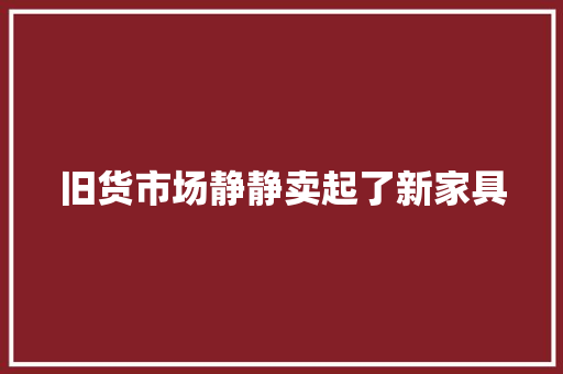 旧货市场静静卖起了新家具