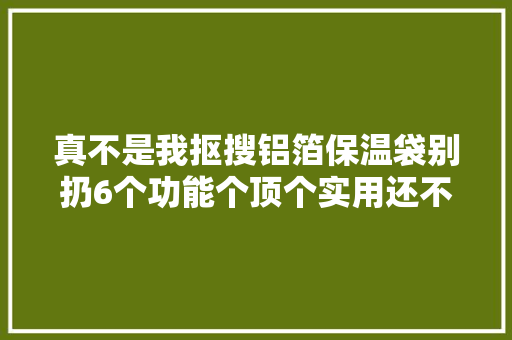 真不是我抠搜铝箔保温袋别扔6个功能个顶个实用还不用花钱