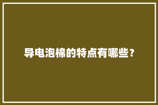 导电泡棉的特点有哪些？