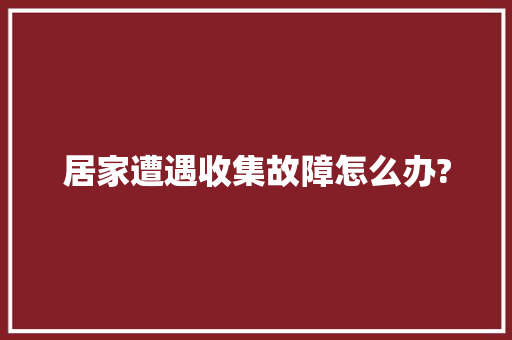 居家遭遇收集故障怎么办?