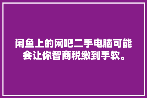 闲鱼上的网吧二手电脑可能会让你智商税缴到手软。