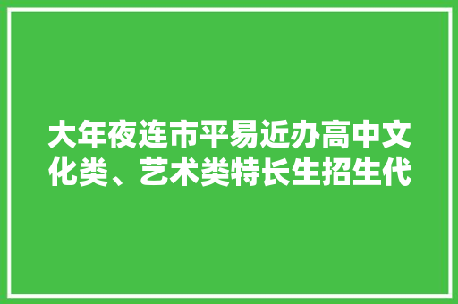 大年夜连市平易近办高中文化类、艺术类特长生招生代码干货分享