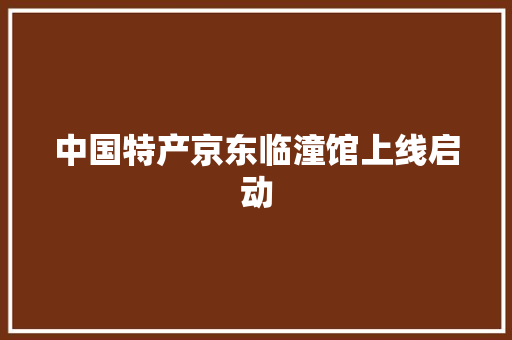 中国特产京东临潼馆上线启动