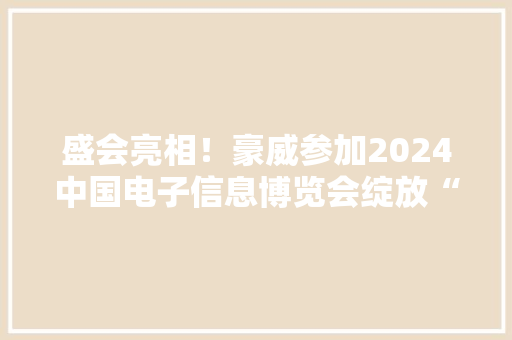 盛会亮相！豪威参加2024中国电子信息博览会绽放“视”界精彩！