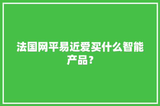 法国网平易近爱买什么智能产品？,智能ai写作。