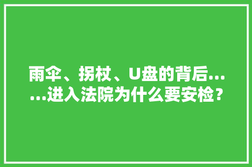 雨伞、拐杖、U盘的背后……进入法院为什么要安检？