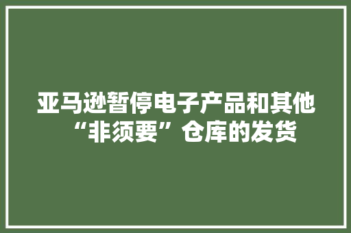 亚马逊暂停电子产品和其他“非须要”仓库的发货