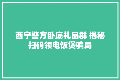 西宁警方卧底礼品群 揭秘扫码领电饭煲骗局