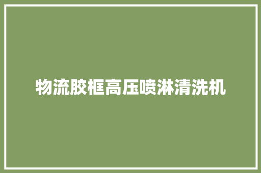 物流胶框高压喷淋清洗机