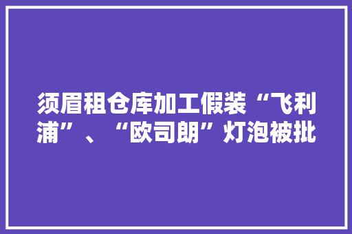须眉租仓库加工假装“飞利浦”、“欧司朗”灯泡被批捕