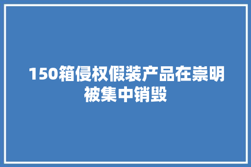 150箱侵权假装产品在崇明被集中销毁