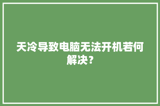 天冷导致电脑无法开机若何解决？