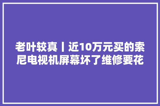 老叶较真丨近10万元买的索尼电视机屏幕坏了维修要花3万元？,西席是什么意思。