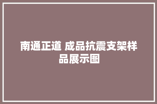 南通正道 成品抗震支架样品展示图