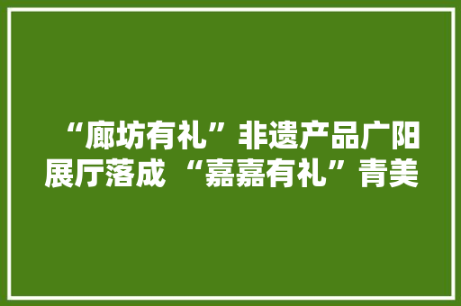 “廊坊有礼”非遗产品广阳展厅落成 “嘉嘉有礼”青美店开业迎宾